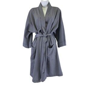 BOGO Munsingwear Blue White Houndstooth Robe Vintage Tie Belt Unisex One Size